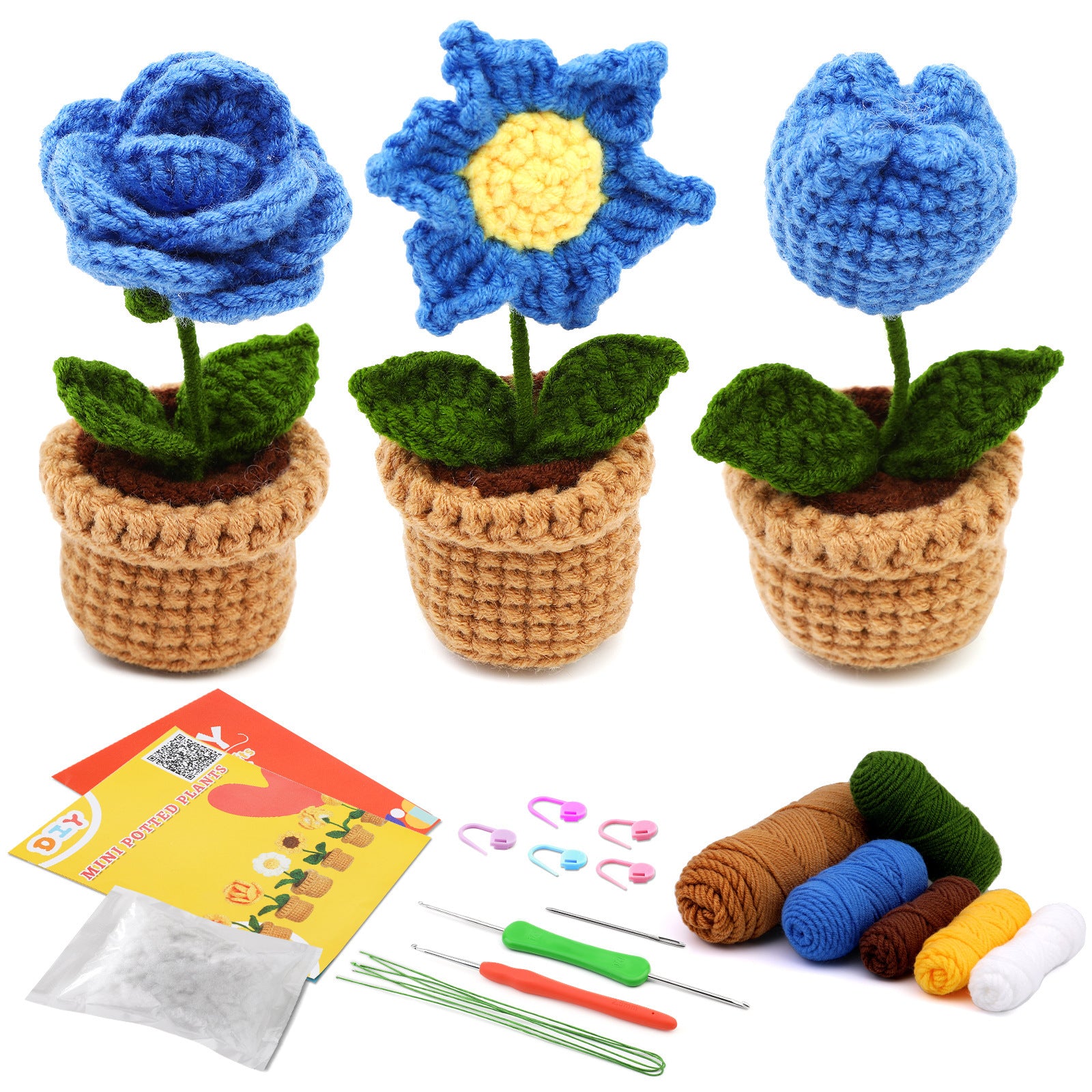 DIY Crochet Doll Kit – Knitting Plush Doll Material Package Set for Beginners