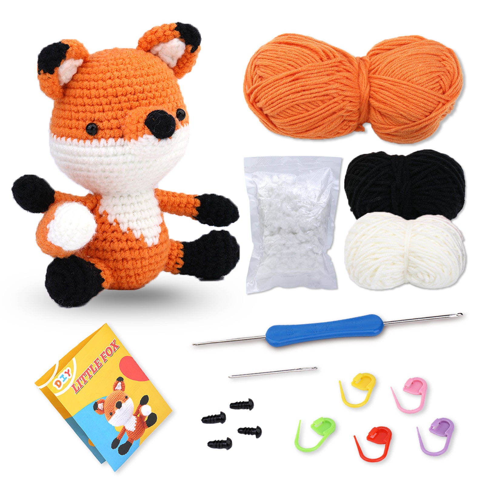 DIY Crochet Doll Kit – Knitting Plush Doll Material Package Set for Beginners