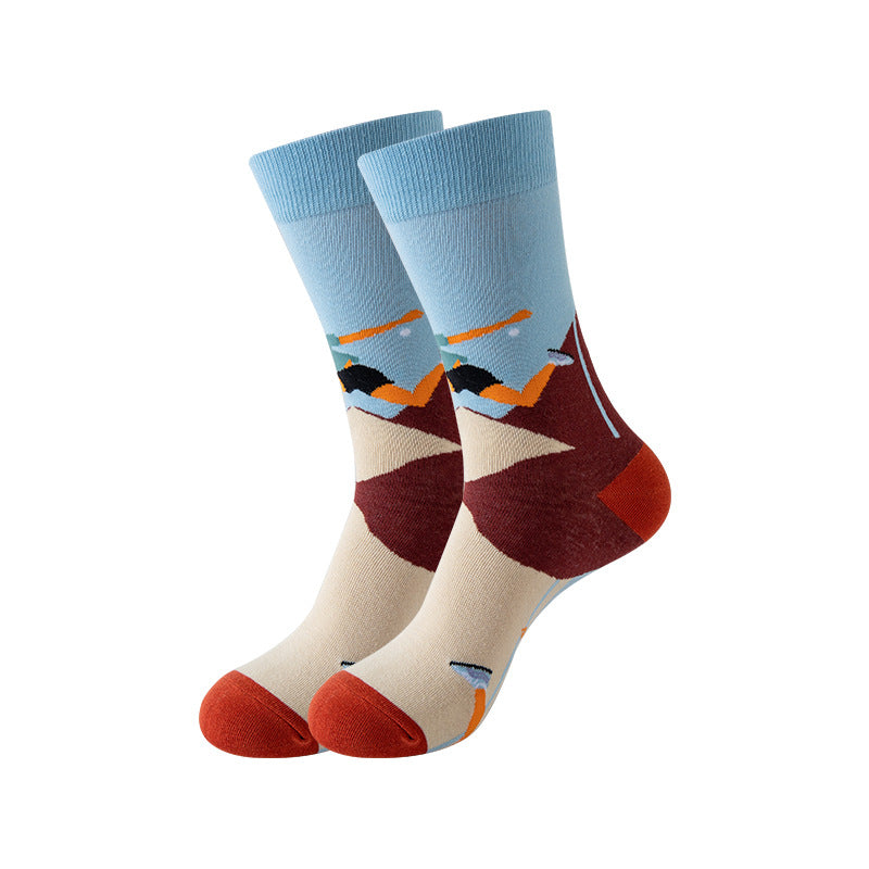 Trendy Mid-Calf Cotton Socks | Unisex Crew Socks | Fall Winter Fashion Socks