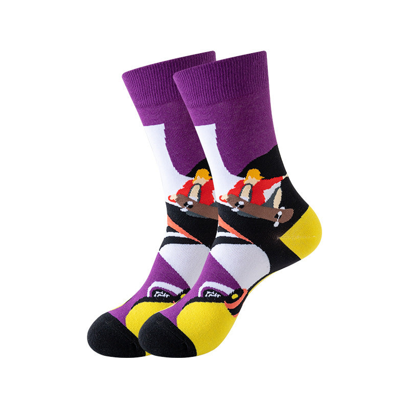 Trendy Mid-Calf Cotton Socks | Unisex Crew Socks | Fall Winter Fashion Socks