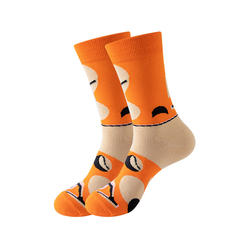 Trendy Mid-Calf Cotton Socks | Unisex Crew Socks | Fall Winter Fashion Socks