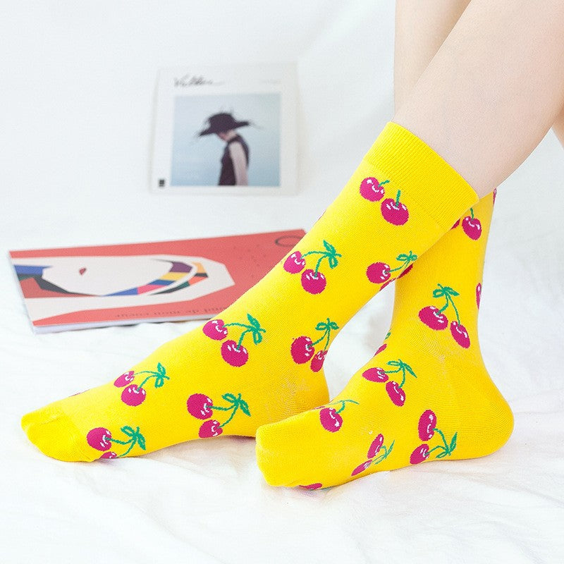 Colorful Mid-Tube Socks for Men & Women | Trendy Cotton Crew Socks