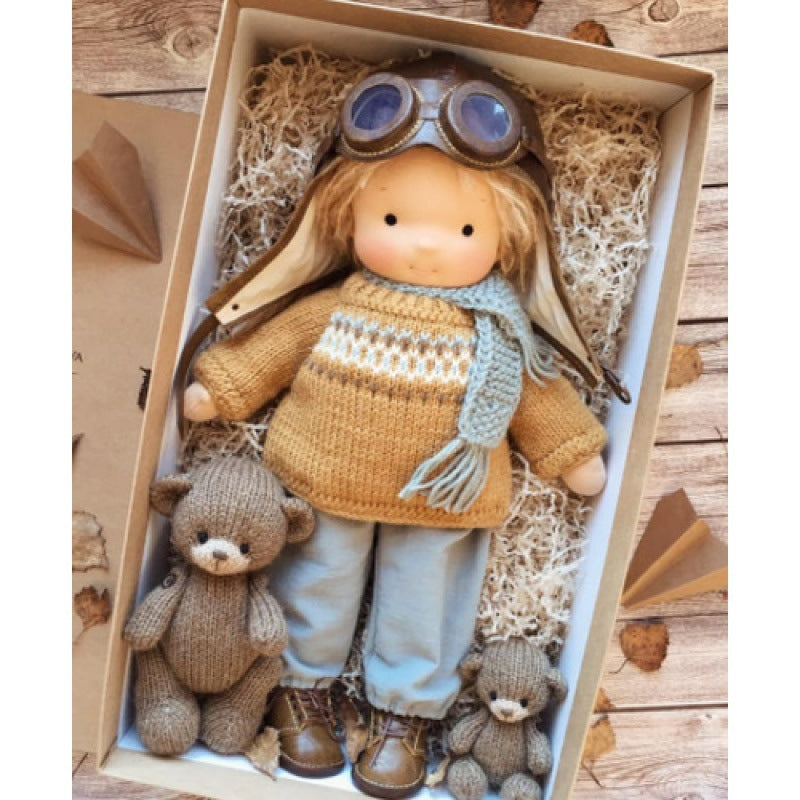 Handmade Cotton Waldorf Doll Kit – DIY Art Doll for Collectors & Crafters