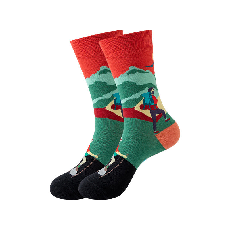 Trendy Mid-Calf Cotton Socks | Unisex Crew Socks | Fall Winter Fashion Socks