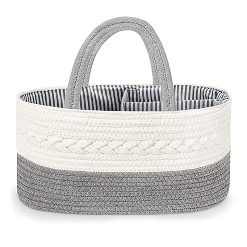 Portable Cotton Rope Woven Storage Basket - Removable Dry & Wet Separation