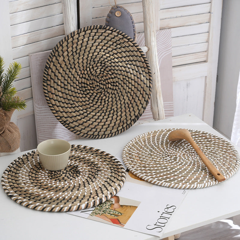 Round Woven Insulation Pad – Anti-Scalding Pot Mat & Thick Placemat for Table