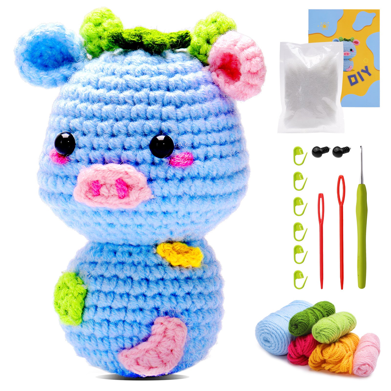 DIY Crochet Doll Kit – Knitting Plush Doll Material Package Set for Beginners