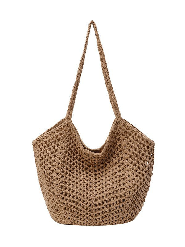 Large Capacity Beach Bag – Spring & Summer Casual Shoulder Bag for Seaside Vacation