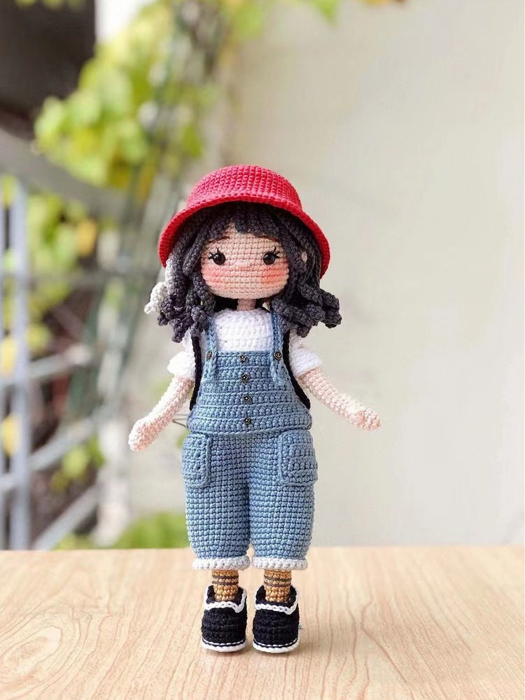 Wool Crochet Doll Kit – DIY Knitting Set with Clothes & Accessories