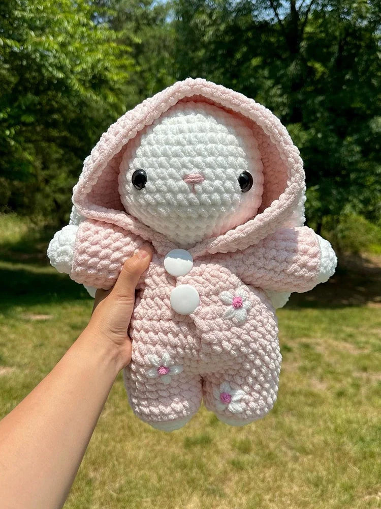 DIY Wool Bunny Doll Kit – Handmade Crochet Set for Beginners