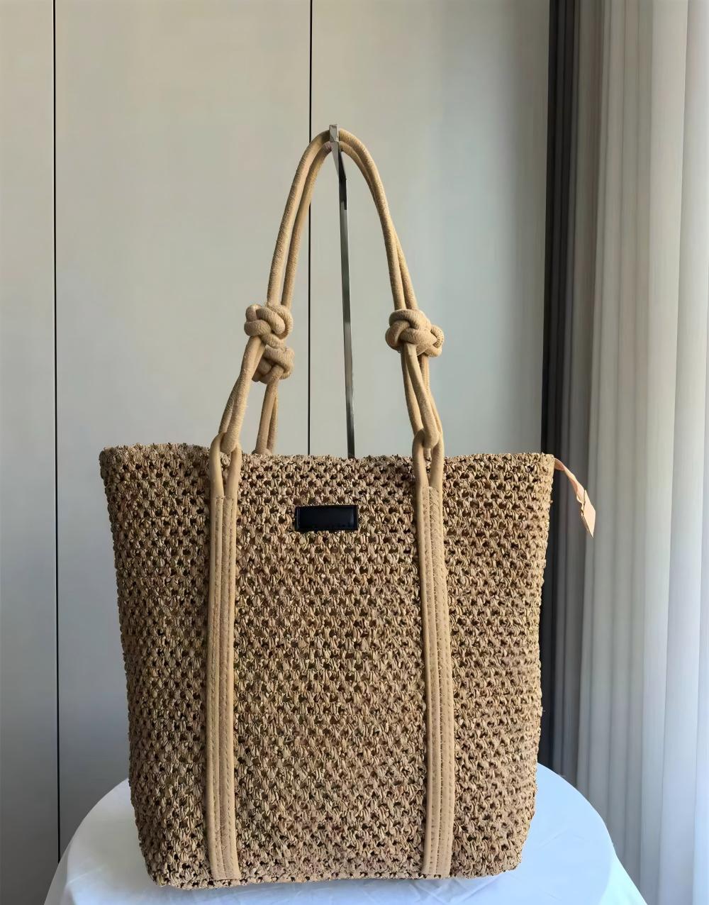 INS Style Hollow Woven Shoulder Bag – Large Capacity Summer Tote for Women