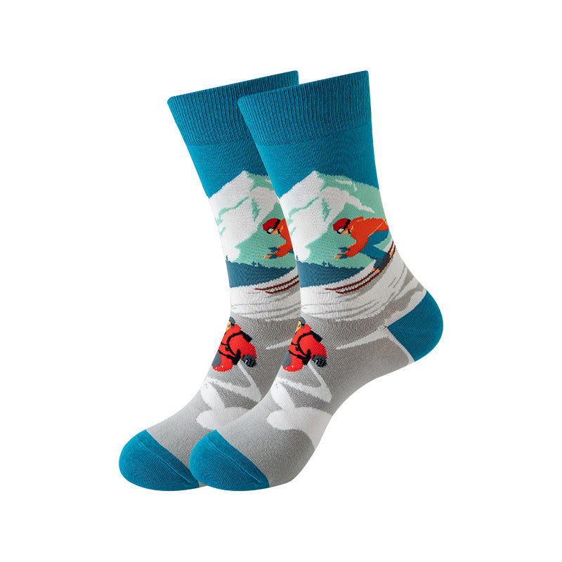 Trendy Mid-Calf Cotton Socks | Unisex Crew Socks | Fall Winter Fashion Socks