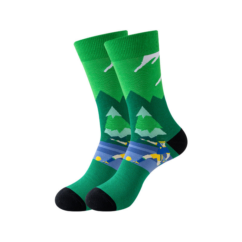 Trendy Mid-Calf Cotton Socks | Unisex Crew Socks | Fall Winter Fashion Socks