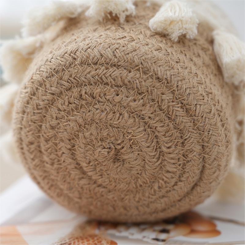 Retro Tassel Cotton Rope Storage Basket – Creative Desktop Organizer & Pen Holder