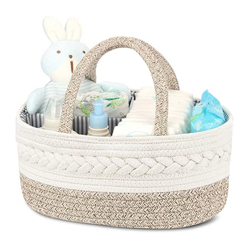 Portable Cotton Rope Woven Storage Basket - Removable Dry & Wet Separation