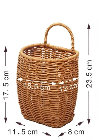 Imitation Rattan Kitchen Wall Hanging Basket for Living Room & Bedroom Decor