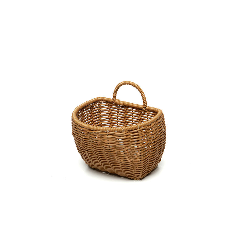 Imitation Rattan Kitchen Wall Hanging Basket for Living Room & Bedroom Decor