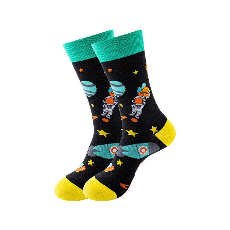 Trendy Mid-Calf Cotton Socks | Unisex Crew Socks | Fall Winter Fashion Socks