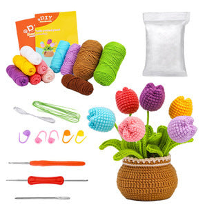 DIY Crochet Doll Kit – Knitting Plush Doll Material Package Set for Beginners