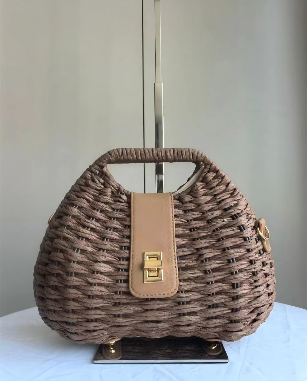Straw Woven Crossbody Bag – Summer Beach Vacation Handbag for Women