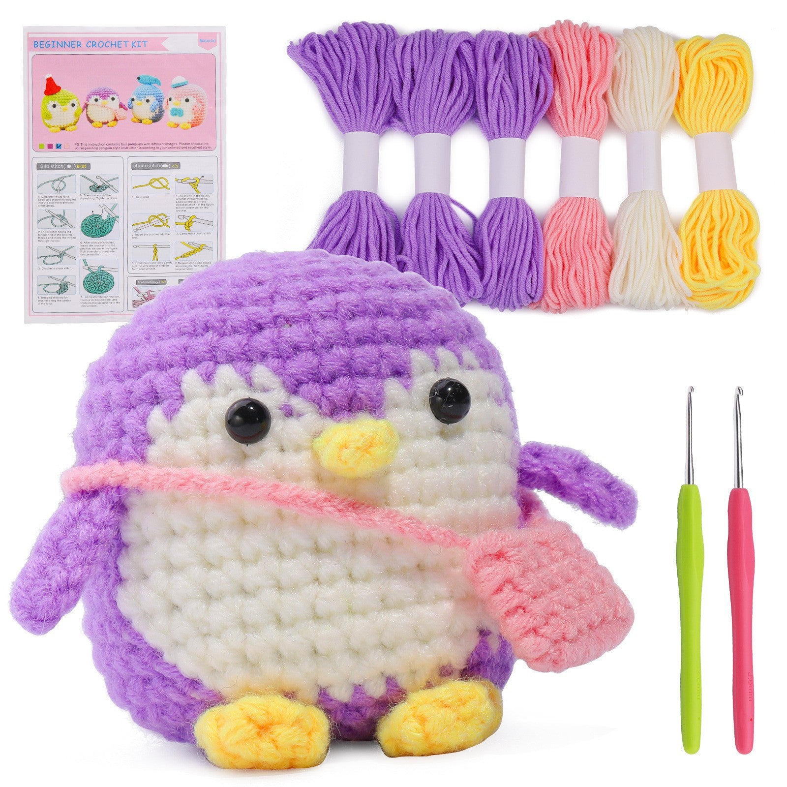 DIY Crochet Doll Kit – Knitting Plush Doll Material Package Set for Beginners