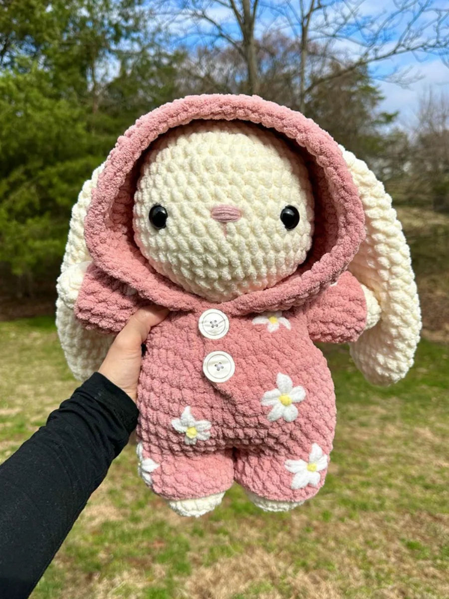 DIY Wool Bunny Doll Kit – Handmade Crochet Set for Beginners