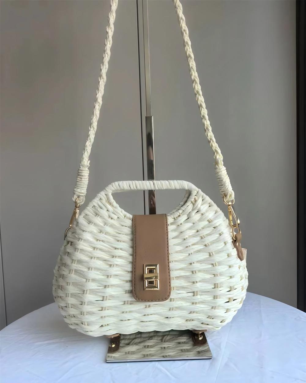 Straw Woven Crossbody Bag – Summer Beach Vacation Handbag for Women