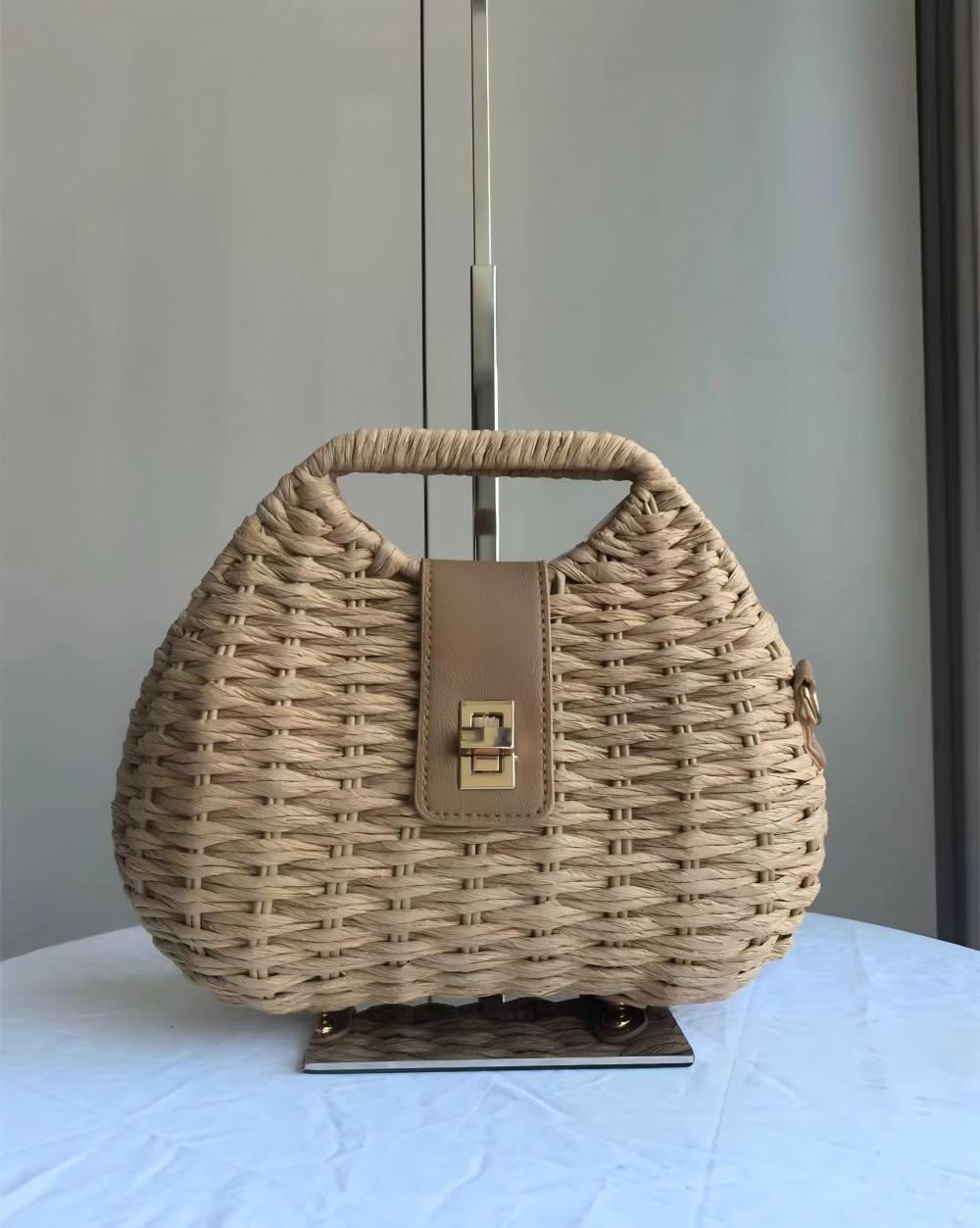 Straw Woven Crossbody Bag – Summer Beach Vacation Handbag for Women
