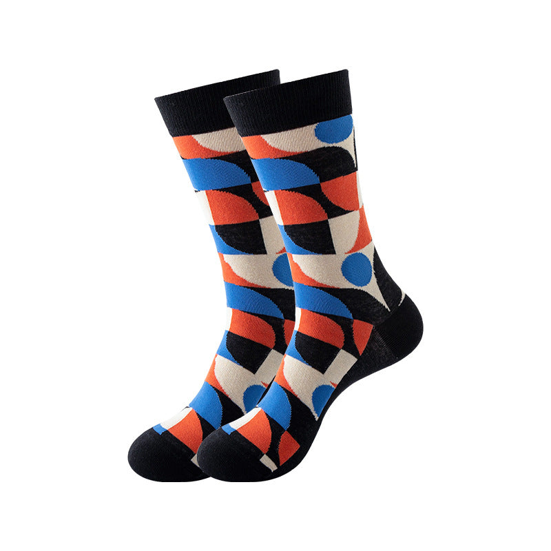 Trendy Mid-Calf Cotton Socks | Unisex Crew Socks | Fall Winter Fashion Socks