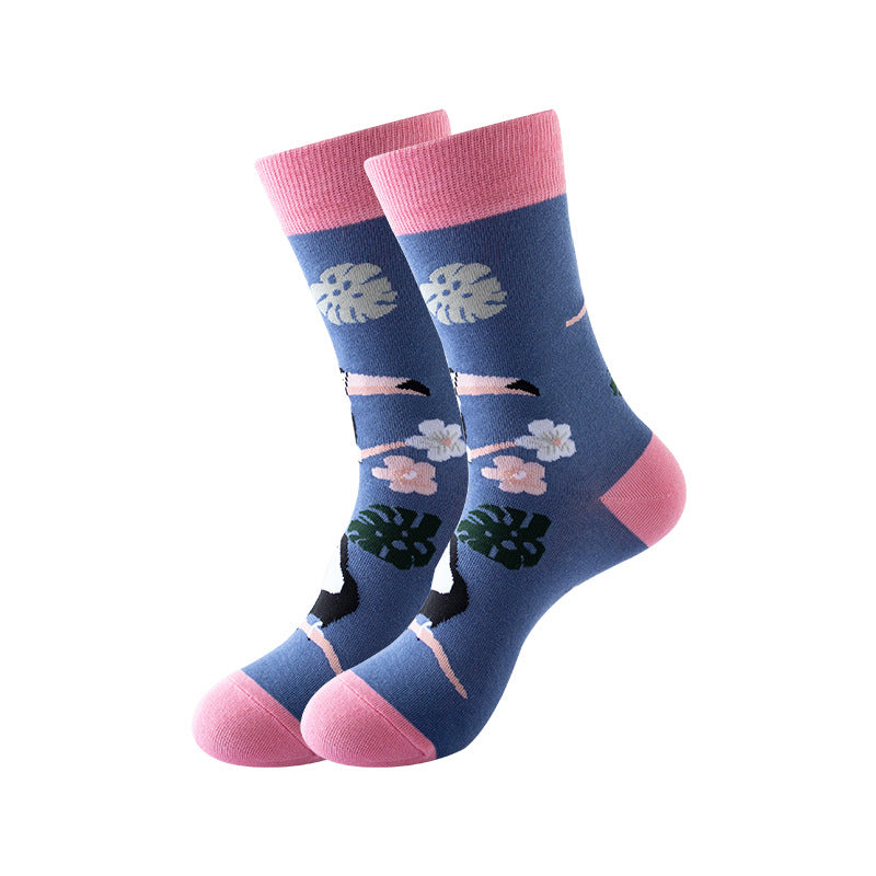 Trendy Mid-Calf Cotton Socks | Unisex Crew Socks | Fall Winter Fashion Socks