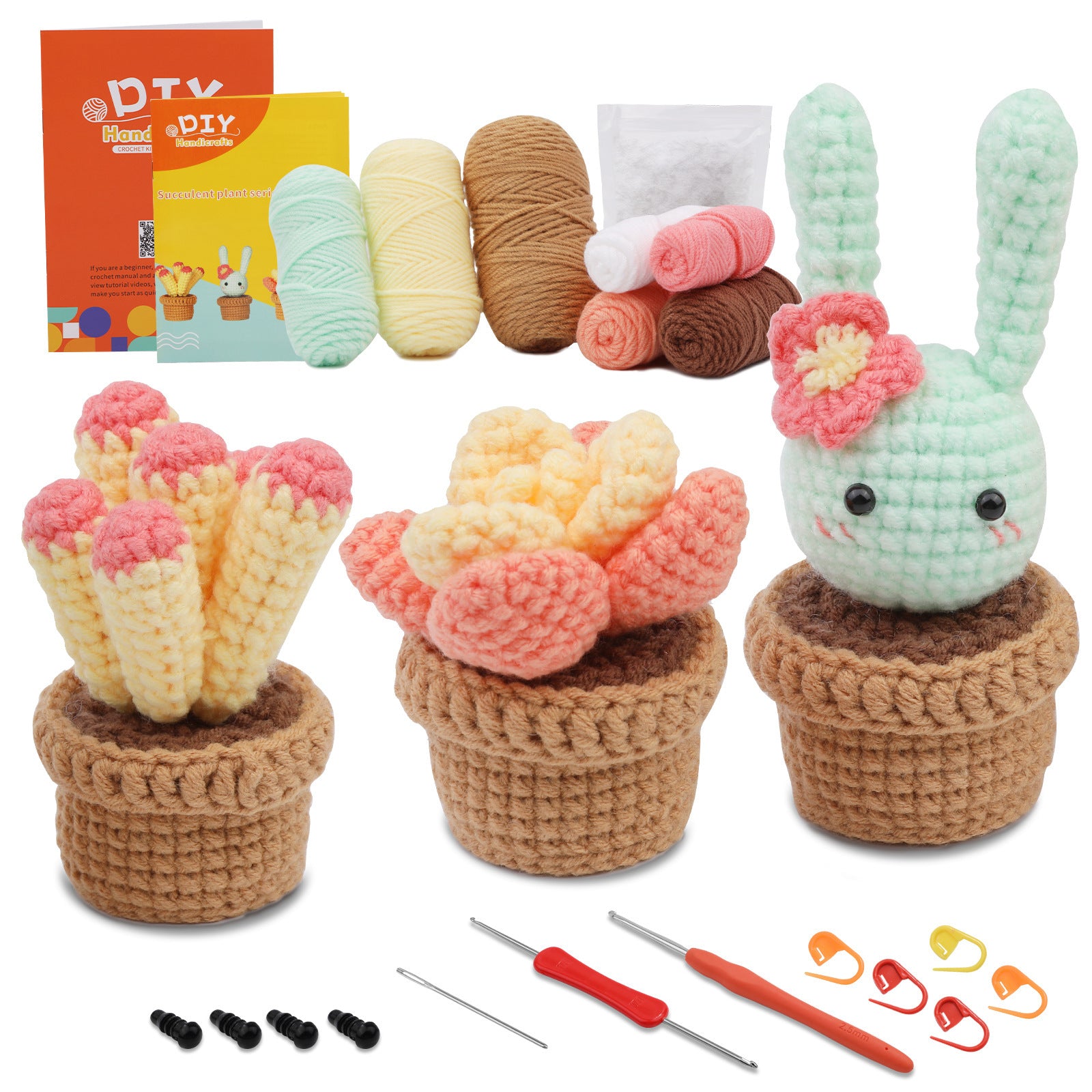 DIY Crochet Doll Kit – Knitting Plush Doll Material Package Set for Beginners