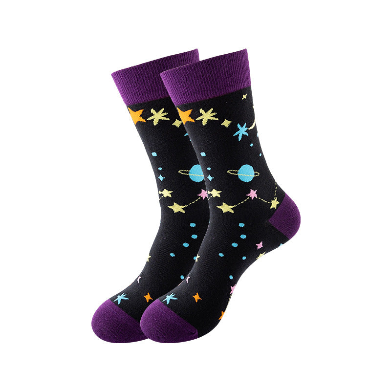 Trendy Mid-Calf Cotton Socks | Unisex Crew Socks | Fall Winter Fashion Socks
