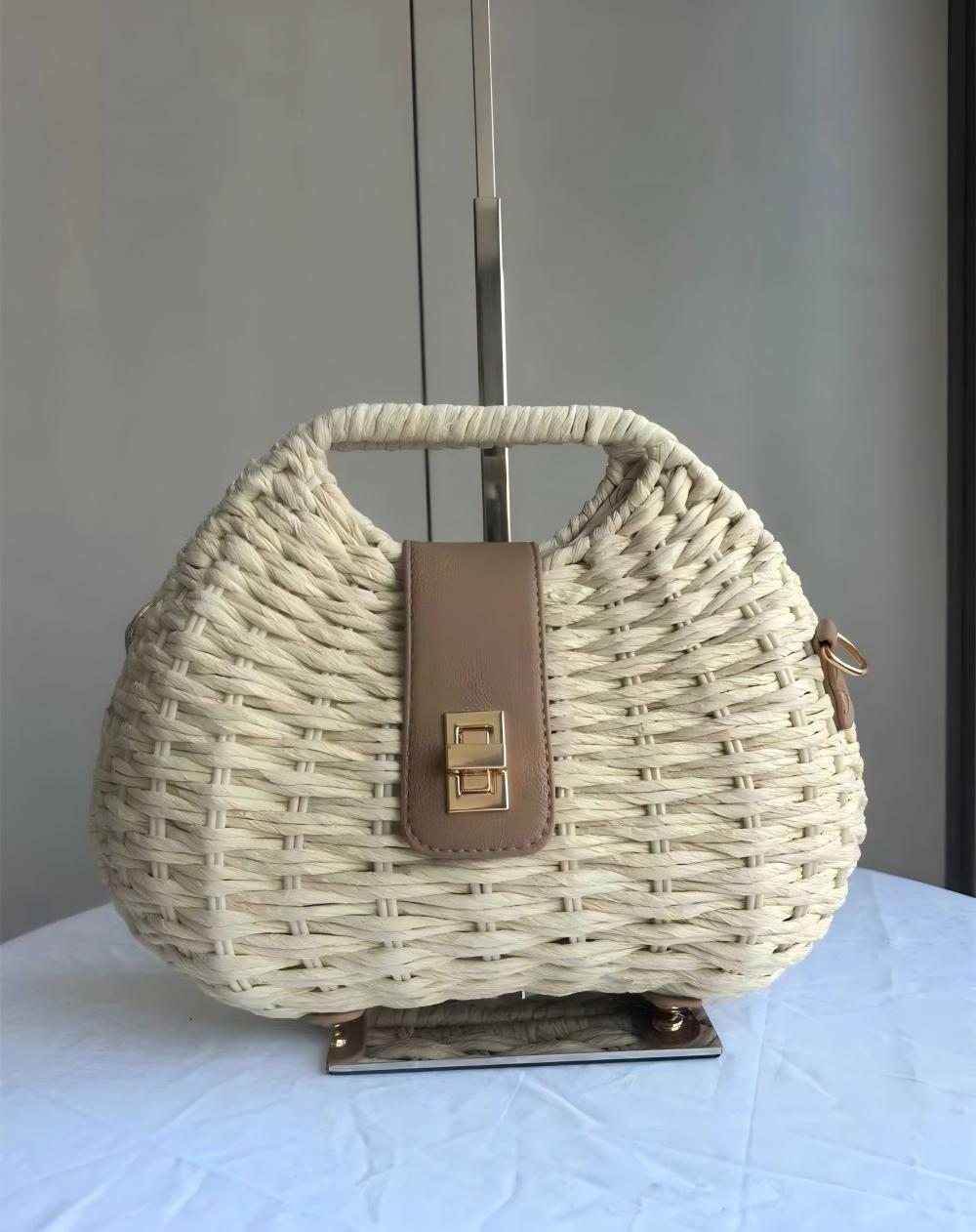 Straw Woven Crossbody Bag – Summer Beach Vacation Handbag for Women