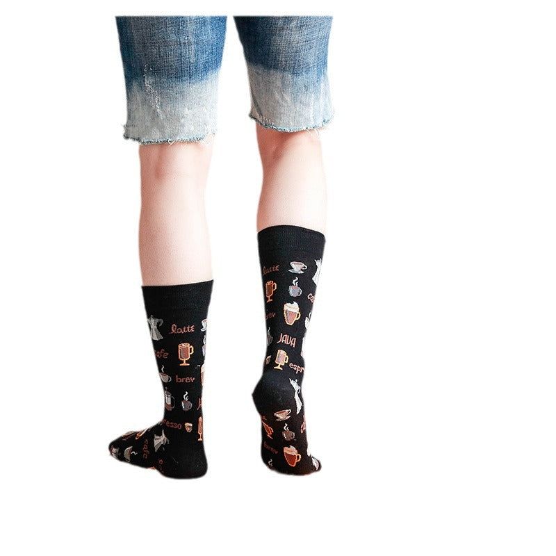 Colorful Mid-Tube Socks for Men & Women | Trendy Cotton Crew Socks