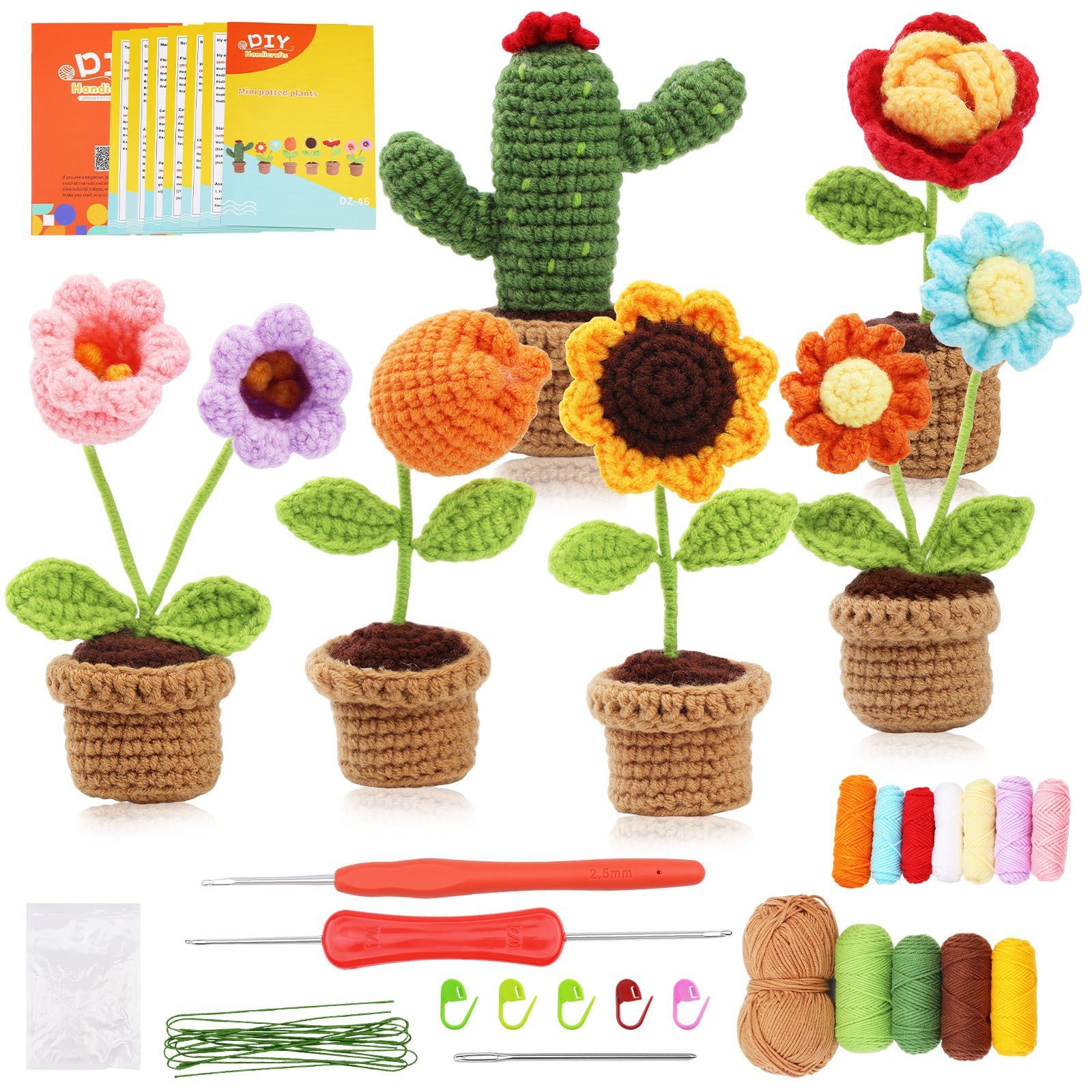 DIY Crochet Doll Kit – Knitting Plush Doll Material Package Set for Beginners