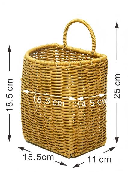 Imitation Rattan Kitchen Wall Hanging Basket for Living Room & Bedroom Decor