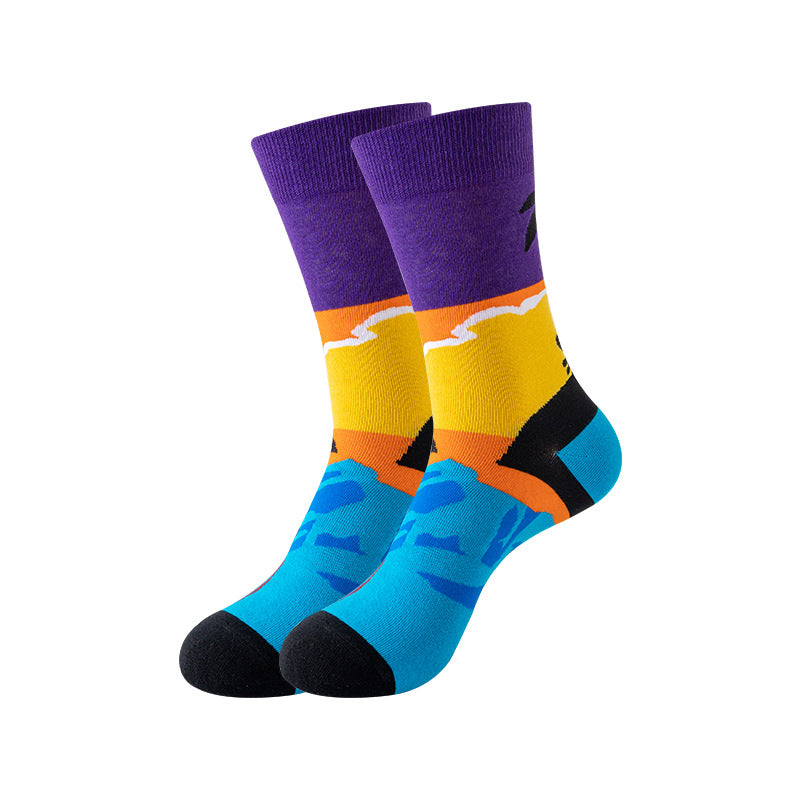 Trendy Mid-Calf Cotton Socks | Unisex Crew Socks | Fall Winter Fashion Socks