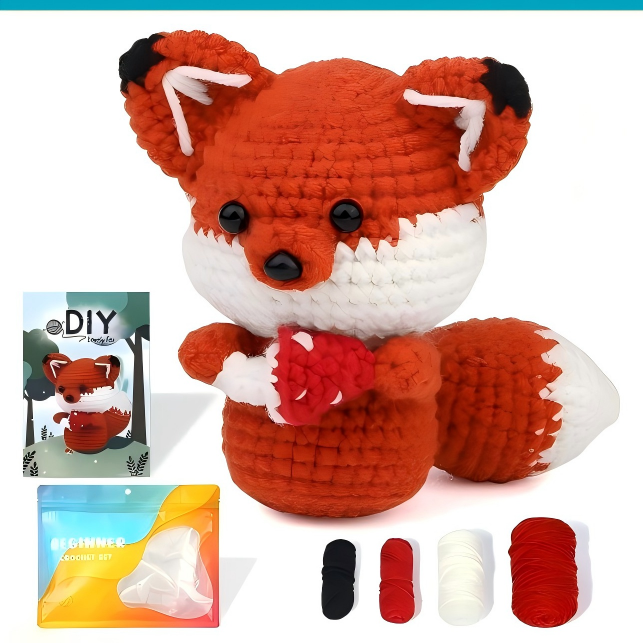 DIY Crochet Doll Kit – Knitting Plush Doll Material Package Set for Beginners