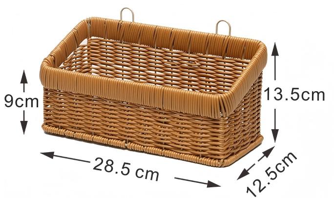 Imitation Rattan Kitchen Wall Hanging Basket for Living Room & Bedroom Decor