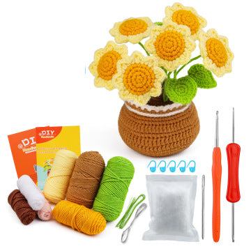 DIY Crochet Doll Kit – Knitting Plush Doll Material Package Set for Beginners