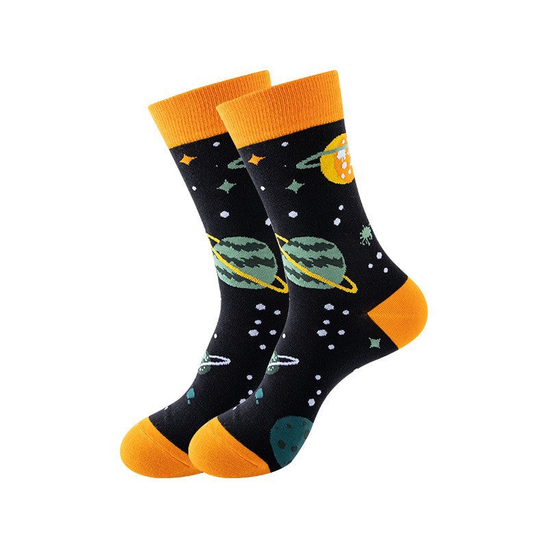Trendy Mid-Calf Cotton Socks | Unisex Crew Socks | Fall Winter Fashion Socks