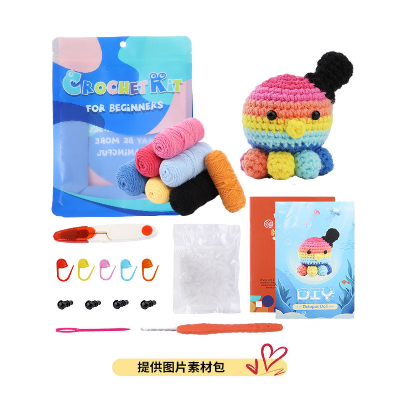 DIY Crochet Doll Kit – Knitting Plush Doll Material Package Set for Beginners