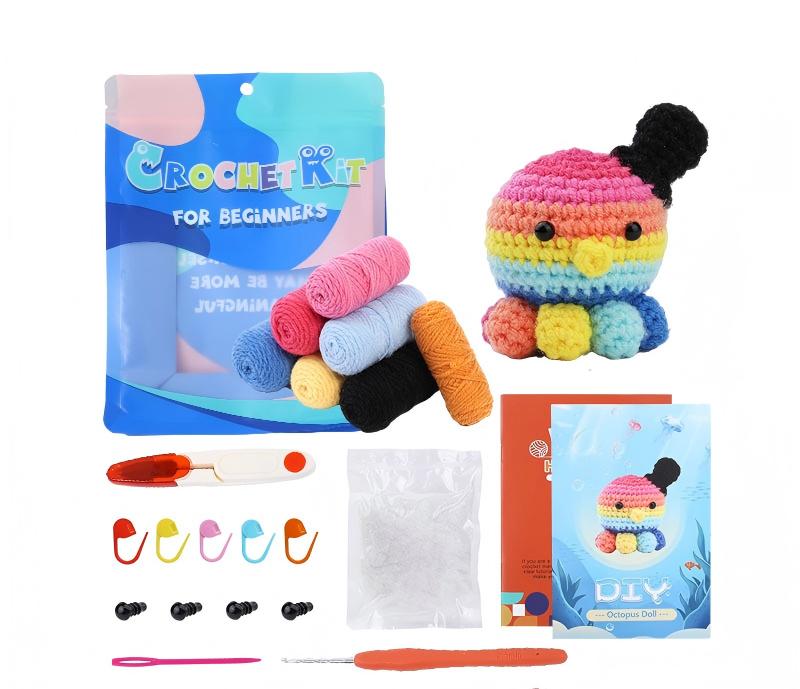 DIY Crochet Doll Kit – Knitting Plush Doll Material Package Set for Beginners