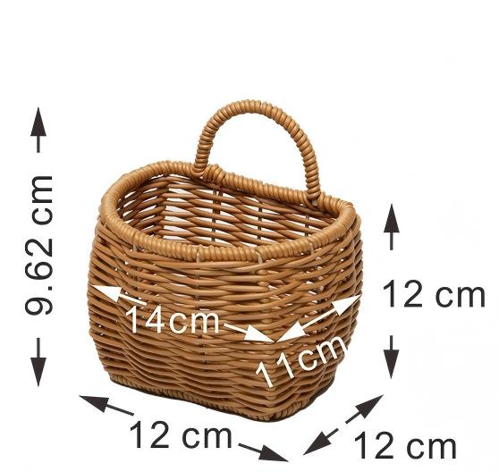 Imitation Rattan Kitchen Wall Hanging Basket for Living Room & Bedroom Decor