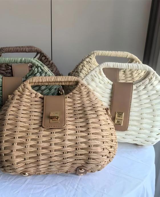 Straw Woven Crossbody Bag – Summer Beach Vacation Handbag for Women