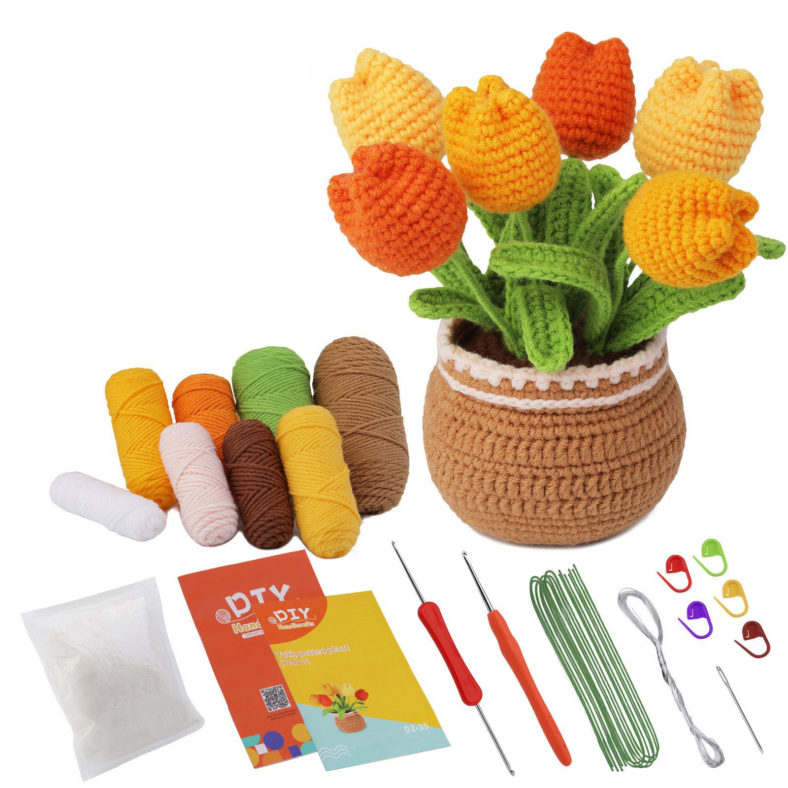 DIY Crochet Doll Kit – Knitting Plush Doll Material Package Set for Beginners
