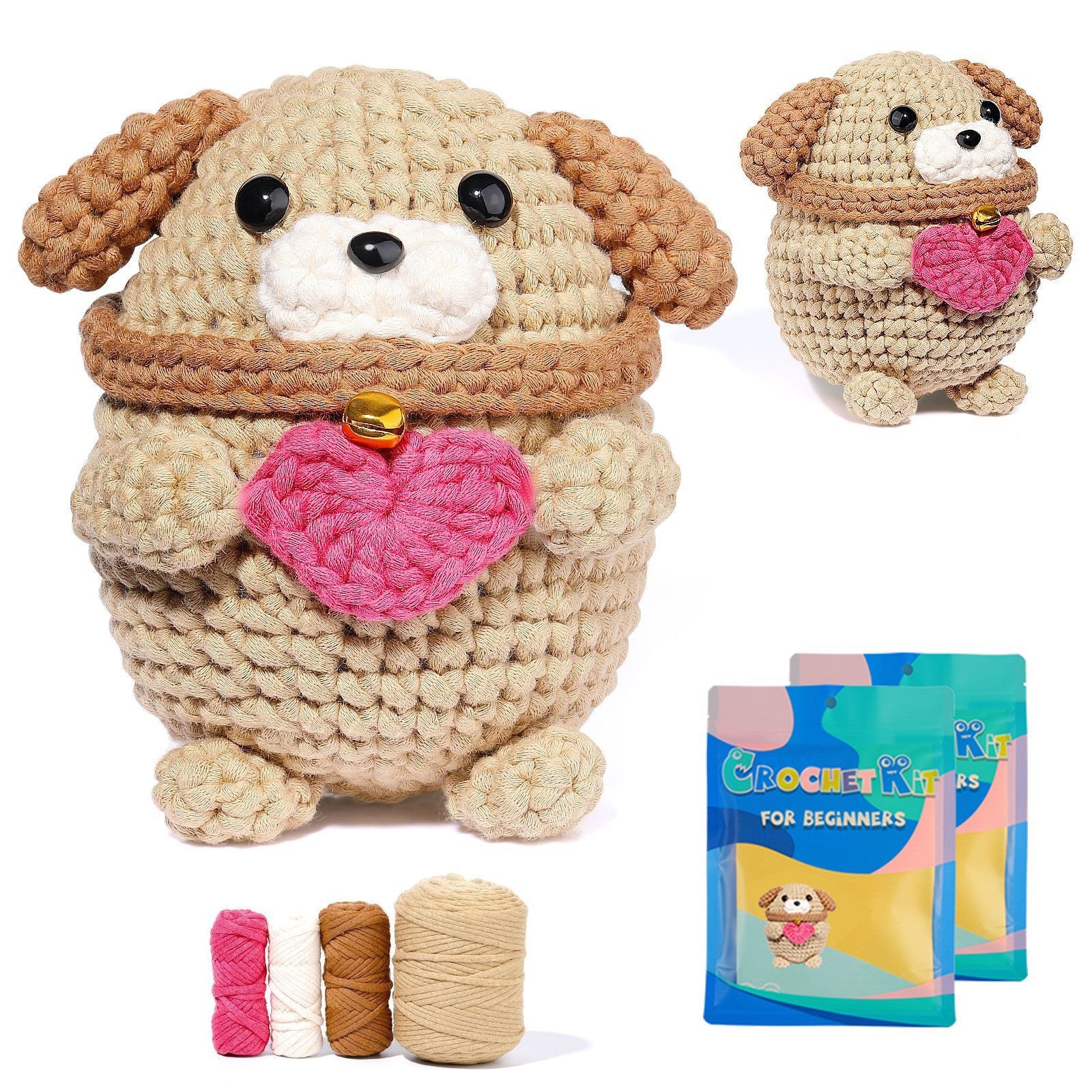 DIY Crochet Doll Kit – Knitting Plush Doll Material Package Set for Beginners