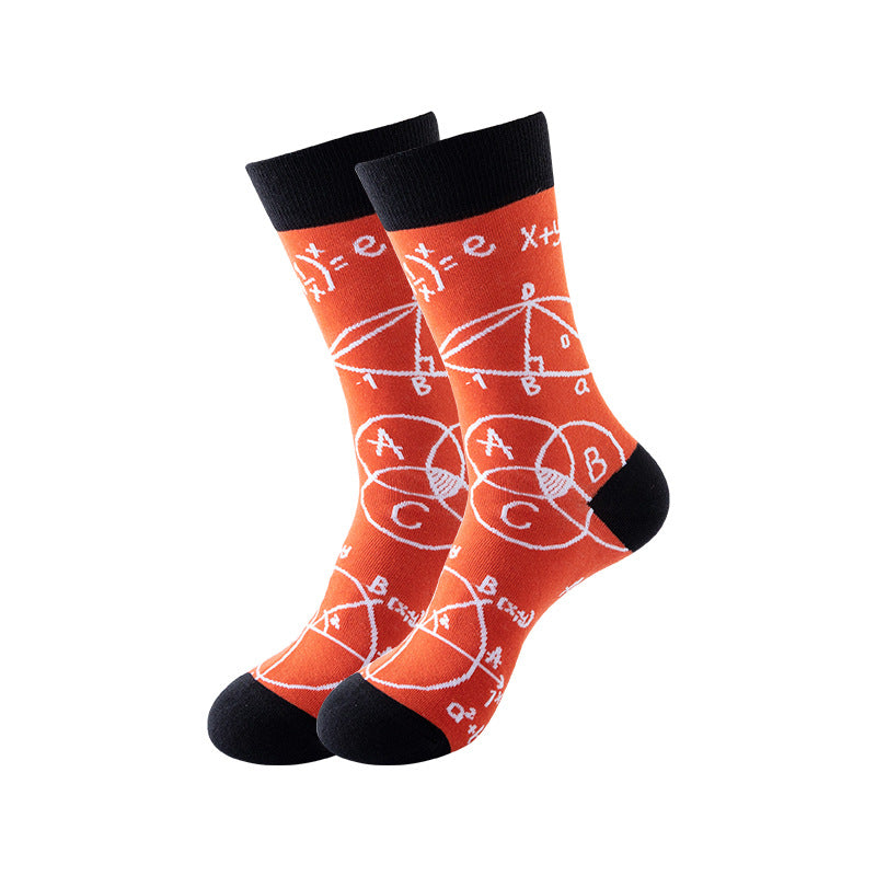 Trendy Mid-Calf Cotton Socks | Unisex Crew Socks | Fall Winter Fashion Socks