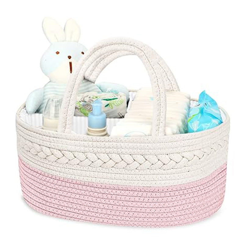 Portable Cotton Rope Woven Storage Basket - Removable Dry & Wet Separation