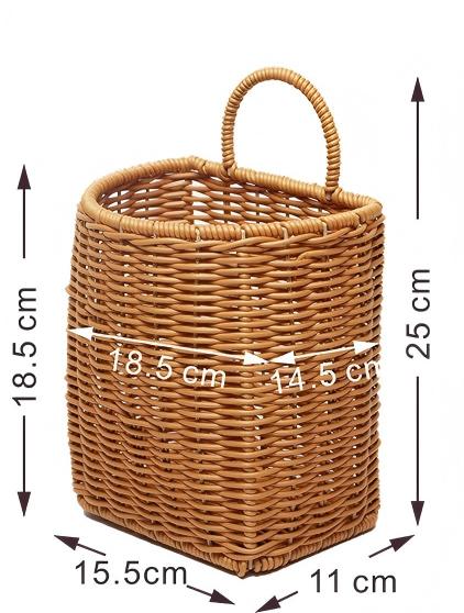 Imitation Rattan Kitchen Wall Hanging Basket for Living Room & Bedroom Decor